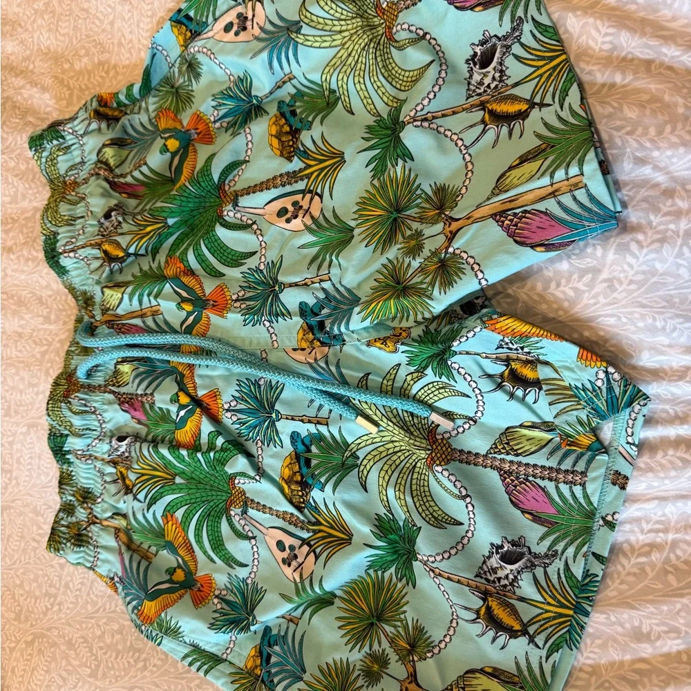Vilebrequin Aqua Jungle Print Swim Shorts